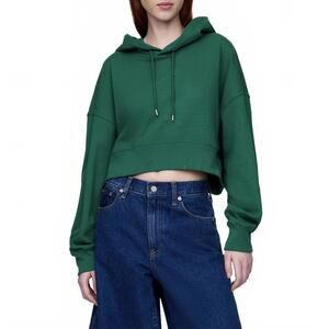 Gap French Terry Oversized Crop Hoodie Balsam Tree Green NWT XL